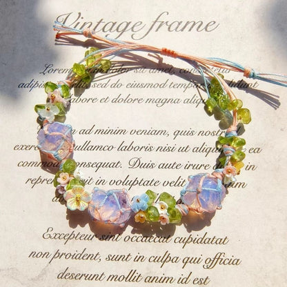 Hand-woven natural crystal stone bracelet