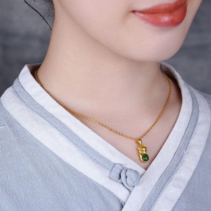 Sand gold necklace for women fox charm pendant