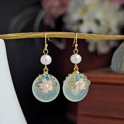 Peace button earrings