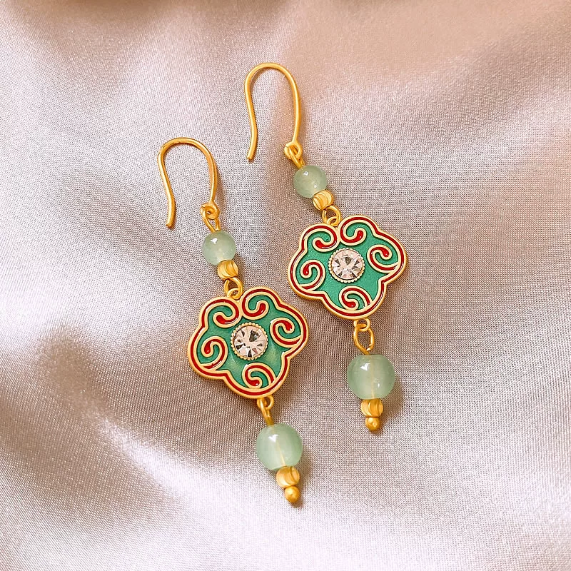 Xiangyun ruyi bead earrings