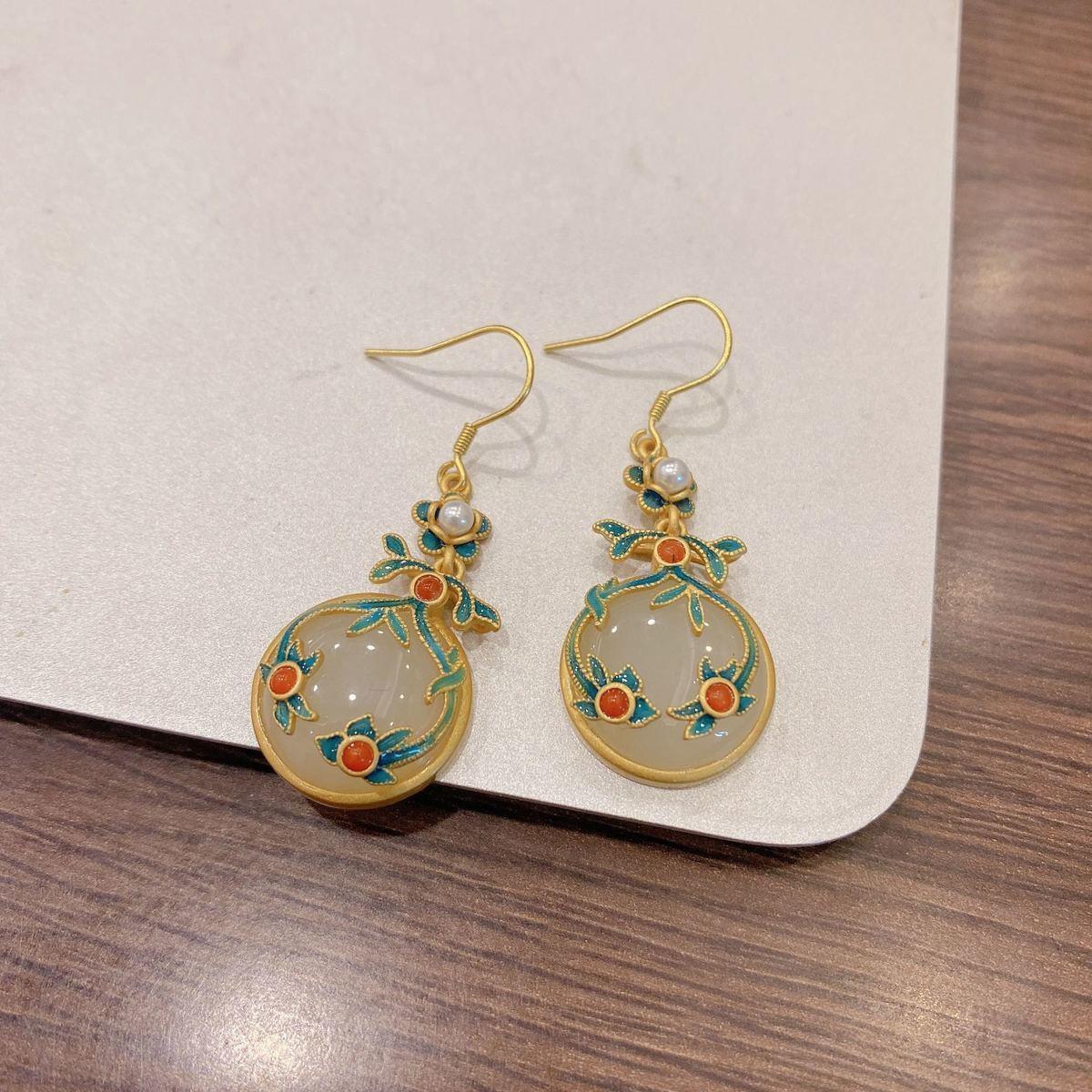 Hetian jade earrings