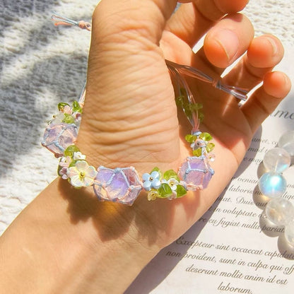 Hand-woven natural crystal stone bracelet