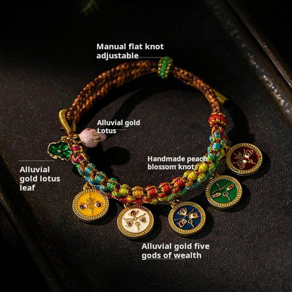 Five-way god of wealth bracelet