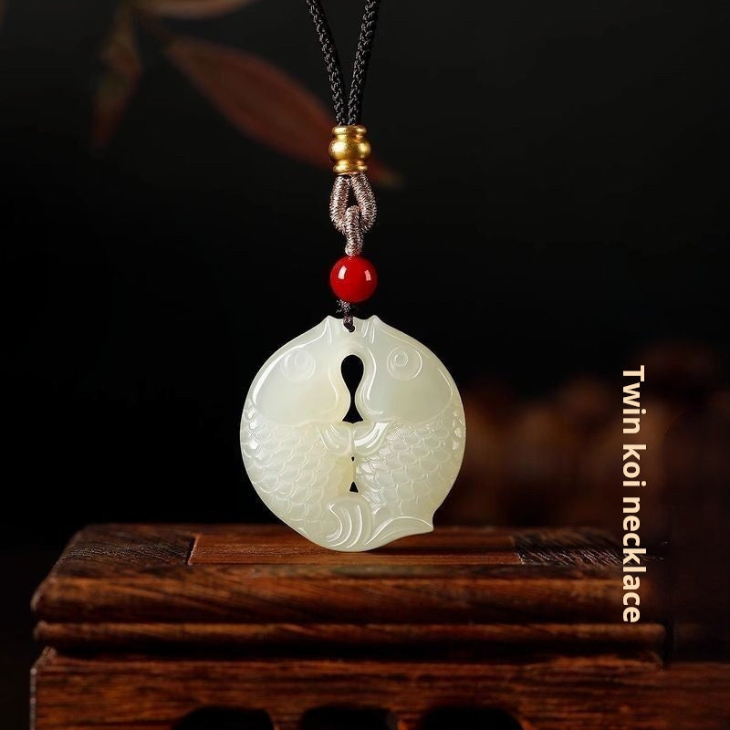 Hetian jade Pisces pendant