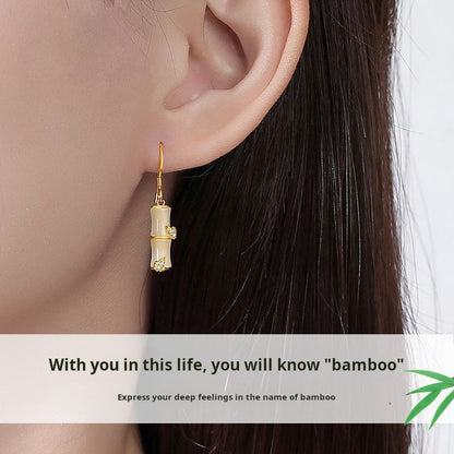 Bamboo sterling silver earrings